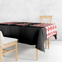 Bavaria Traditional Lederhosen Costume Tablecloth Bavaria Emblem - Red Plaid Pattern with Edelweiss Flowers - Wonder Print Shop