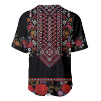 Traditional Romanian Costume - Costum Popular Baseball Jersey Traditional Romanian Motif and Folk Floral Embroidery Style