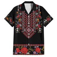 Traditional Romanian Costume - Costum Popular Family Matching Puletasi and Hawaiian Shirt Traditional Romanian Motif and Folk Floral Embroidery Style