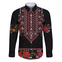 Traditional Romanian Costume - Costum Popular Family Matching Puletasi and Hawaiian Shirt Traditional Romanian Motif and Folk Floral Embroidery Style