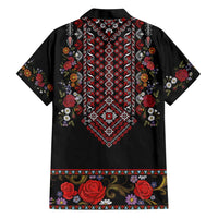 Traditional Romanian Costume - Costum Popular Family Matching Short Sleeve Bodycon Dress and Hawaiian Shirt Traditional Romanian Motif and Folk Floral Embroidery Style - Wonder Print Shop