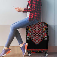 Traditional Romanian Costume - Costum Popular Luggage Cover Traditional Romanian Motif and Folk Floral Embroidery Style - Wonder Print Shop
