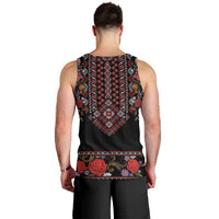 Traditional Romanian Costume - Costum Popular Men Tank Top Traditional Romanian Motif and Folk Floral Embroidery Style - Wonder Print Shop