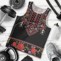 Traditional Romanian Costume - Costum Popular Men Tank Top Traditional Romanian Motif and Folk Floral Embroidery Style - Wonder Print Shop