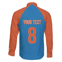 Custom India Cricket Mix Paisley Pattern Family Matching Off The Shoulder Long Sleeve Dress and Hawaiian Shirt - Wonder Print Shop