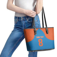 Custom India Cricket Mix Paisley Pattern Leather Tote Bag - Wonder Print Shop
