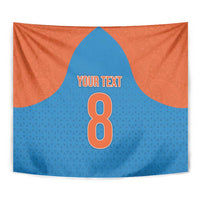 Custom India Cricket Mix Paisley Pattern Tapestry - Wonder Print Shop