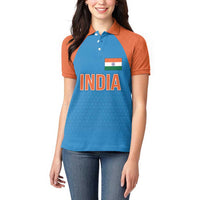 Custom India Cricket Mix Paisley Pattern Women Polo Shirt - Wonder Print Shop