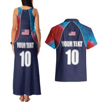 Custom USA Cricket Couples Matching Tank Maxi Dress and Hawaiian Shirt With Flag Style - Wonder Print Shop