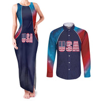 Custom USA Cricket Couples Matching Tank Maxi Dress and Long Sleeve Button Shirt With Flag Style - Wonder Print Shop
