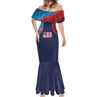 Custom USA Cricket Mermaid Dress With Flag Style - Wonder Print Shop