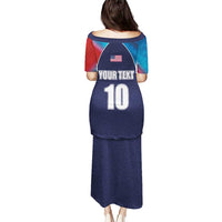 Custom USA Cricket Puletasi With Flag Style - Wonder Print Shop