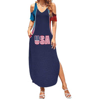 Custom USA Cricket Summer Maxi Dress With Flag Style - Wonder Print Shop