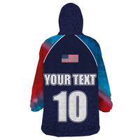 Custom USA Cricket Wearable Blanket Hoodie With Flag Style - Wonder Print Shop