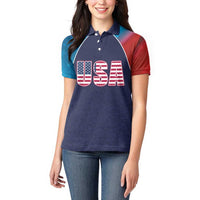 Custom USA Cricket Women Polo Shirt With Flag Style - Wonder Print Shop