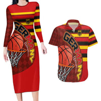 Basketball Fan Jersey Germany Couples Matching Long Sleeve Bodycon Dress and Hawaiian Shirt Die Mannschaft 2025 - Wonder Print Shop