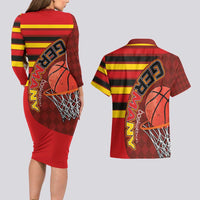 Basketball Fan Jersey Germany Couples Matching Long Sleeve Bodycon Dress and Hawaiian Shirt Die Mannschaft 2025 - Wonder Print Shop