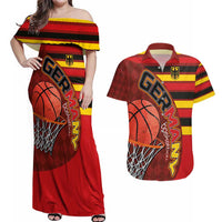 Basketball Fan Jersey Germany Couples Matching Off Shoulder Maxi Dress and Hawaiian Shirt Die Mannschaft 2025 - Wonder Print Shop
