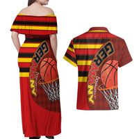 Basketball Fan Jersey Germany Couples Matching Off Shoulder Maxi Dress and Hawaiian Shirt Die Mannschaft 2025 - Wonder Print Shop