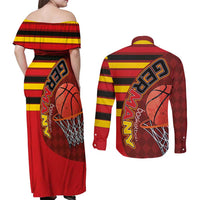Basketball Fan Jersey Germany Couples Matching Off Shoulder Maxi Dress and Long Sleeve Button Shirt Die Mannschaft 2025 - Wonder Print Shop