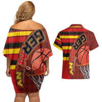 Basketball Fan Jersey Germany Couples Matching Off Shoulder Short Dress and Hawaiian Shirt Die Mannschaft 2025 - Wonder Print Shop