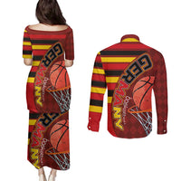 Basketball Fan Jersey Germany Couples Matching Puletasi and Long Sleeve Button Shirt Die Mannschaft 2025 - Wonder Print Shop