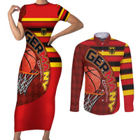 Basketball Fan Jersey Germany Couples Matching Short Sleeve Bodycon Dress and Long Sleeve Button Shirt Die Mannschaft 2025 - Wonder Print Shop