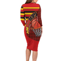 Basketball Fan Jersey Germany Family Matching Long Sleeve Bodycon Dress and Hawaiian Shirt Die Mannschaft 2025 - Wonder Print Shop