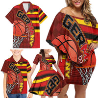 Basketball Fan Jersey Germany Family Matching Off Shoulder Short Dress and Hawaiian Shirt Die Mannschaft 2025 - Wonder Print Shop