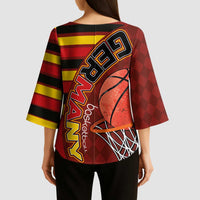 Basketball Fan Jersey Germany Kimono Sleeve Blouse Die Mannschaft 2025 - Wonder Print Shop