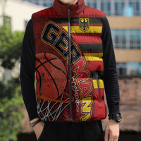 Basketball Fan Jersey Germany Sleeveless Puffer Jacket Die Mannschaft 2025 - Wonder Print Shop