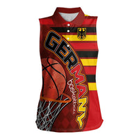 Basketball Fan Jersey Germany Women Sleeveless Polo Shirt Die Mannschaft 2025 - Wonder Print Shop