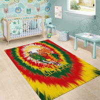 Lithuania Basketball Area Rug Champions Skeleton of The Baltic Tie Dye Style - Wonder Print Shop
