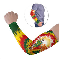 Lithuania Basketball Arm Sleeves Champions Skeleton of The Baltic Tie Dye Style - Wonder Print Shop