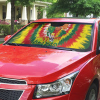 Lithuania Basketball Auto Sun Shade Champions Skeleton of The Baltic Tie Dye Style - Wonder Print Shop