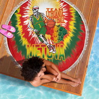 Lithuania Basketball Beach Blanket Champions Skeleton of The Baltic Tie Dye Style - Wonder Print Shop