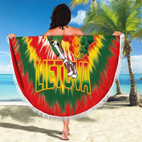 Lithuania Basketball Beach Blanket Champions Skeleton of The Baltic Tie Dye Style - Wonder Print Shop
