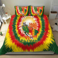 Lithuania Basketball Bedding Set Champions Skeleton of The Baltic Tie Dye Style - Wonder Print Shop