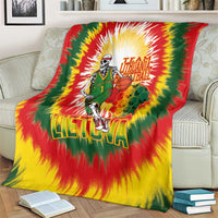 Lithuania Basketball Blanket Champions Skeleton of The Baltic Tie Dye Style - Wonder Print Shop