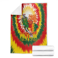 Lithuania Basketball Blanket Champions Skeleton of The Baltic Tie Dye Style - Wonder Print Shop