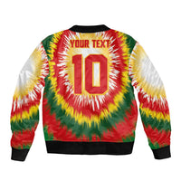Custom Lithuania Basketball Bomber Jacket Champions Skeleton of The Baltic Tie Dye Style - Wonder Print Shop