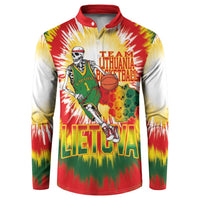 Custom Lithuania Basketball Button Sweatshirt Champions Skeleton of The Baltic Tie Dye Style - Wonder Print Shop