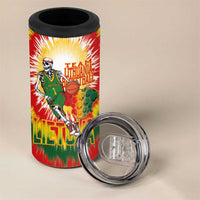 Custom Lithuania Basketball 4 in 1 Can Cooler Tumbler Champions Skeleton of The Baltic Tie Dye Style - Wonder Print Shop