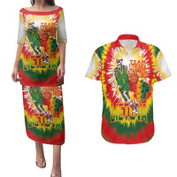 Custom Lithuania Basketball Couples Matching Puletasi and Hawaiian Shirt Champions Skeleton of The Baltic Tie Dye Style - Wonder Print Shop