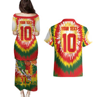 Custom Lithuania Basketball Couples Matching Puletasi and Hawaiian Shirt Champions Skeleton of The Baltic Tie Dye Style - Wonder Print Shop