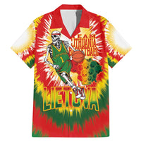 Custom Lithuania Basketball Family Matching Mermaid Dress and Hawaiian Shirt Champions Skeleton of The Baltic Tie Dye Style - Wonder Print Shop