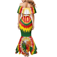 Custom Lithuania Basketball Family Matching Mermaid Dress and Hawaiian Shirt Champions Skeleton of The Baltic Tie Dye Style - Wonder Print Shop