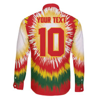 Custom Lithuania Basketball Family Matching Off The Shoulder Long Sleeve Dress and Hawaiian Shirt Champions Skeleton of The Baltic Tie Dye Style - Wonder Print Shop