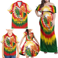 Custom Lithuania Basketball Family Matching Off Shoulder Maxi Dress and Hawaiian Shirt Champions Skeleton of The Baltic Tie Dye Style - Wonder Print Shop