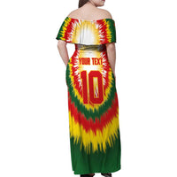 Custom Lithuania Basketball Family Matching Off Shoulder Maxi Dress and Hawaiian Shirt Champions Skeleton of The Baltic Tie Dye Style - Wonder Print Shop